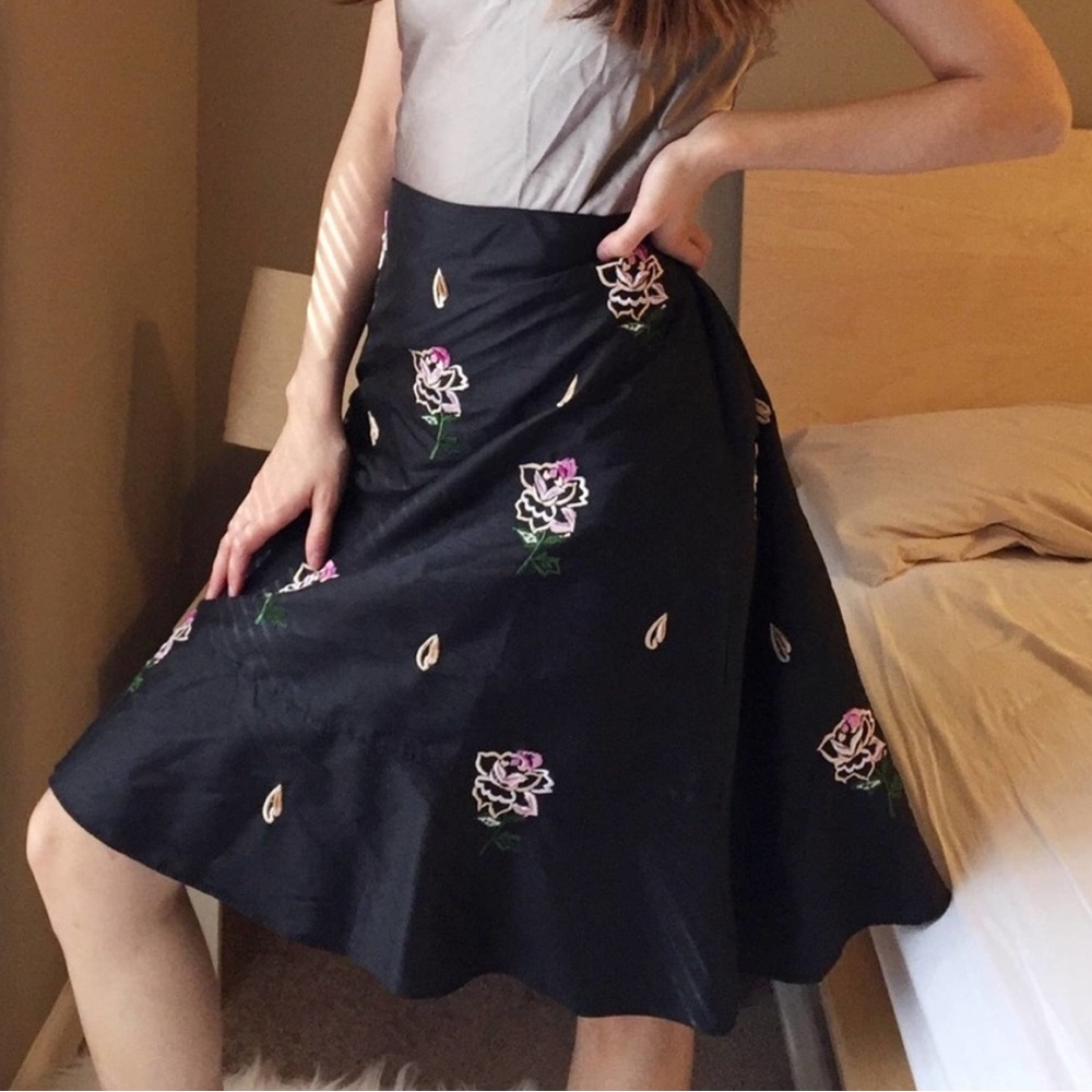 NWT Anthropologie Odille 100% silk trumpet skirt
